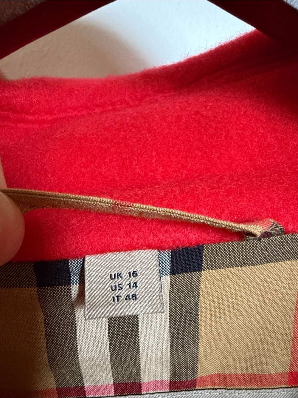 Burberry Red Wool Pea Coat - Picture 4 of 11